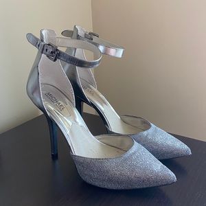 Michael Kors Metallic Ankle Strap Evening Pumps